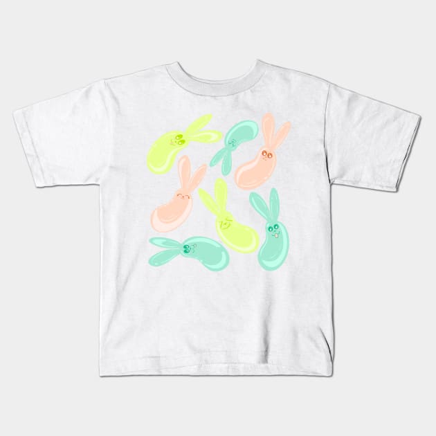 Jelly Bean Bunny Kids T-Shirt by missmann